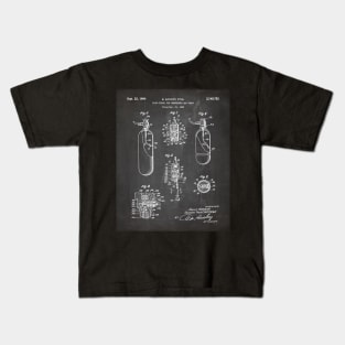 Scuba Tank Patent - Scuba Diver Deep Sea Diving Art - Black Chalkboard Kids T-Shirt